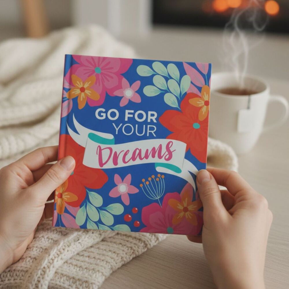 New Gift Book " Go For Your Dreams" Gift Idea Booklet Pink Hardbound